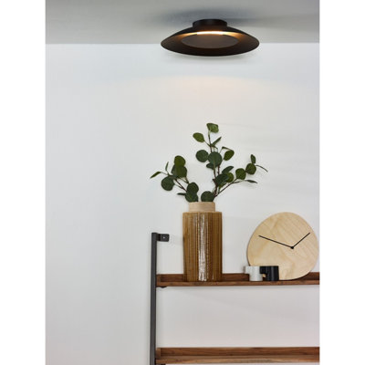 Lucide Foskal Modern Flush Ceiling Light 34.5cm- LED - 1x12W 2700K - Black