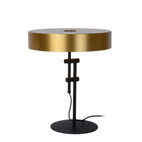 Lucide Giada Modern Table Lamp 40cm - 2xE27 - Matt Gold, Brass