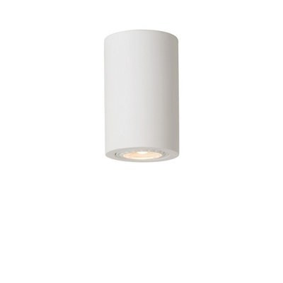 Lucide Gipsy Modern Surface Mounted Plaster Ceiling Spotlight Short 7cm - 1xGU10 - White