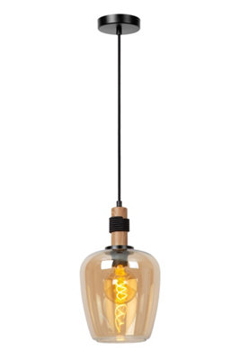 Lucide ILONA - Pendant light - 22 cm - 1xE27 - Amber