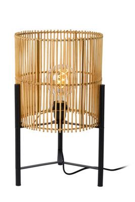 Lucide Jantine Scandinavian Table Lamp 30cm - 1xE27 - Light Wood