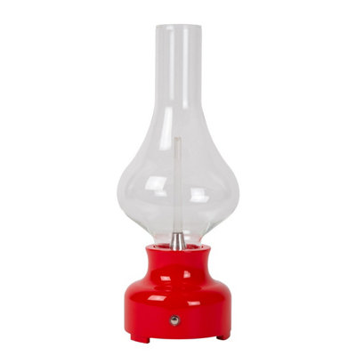Lucide Jason Retro Table Lamp - LED Dim. - 1x2W 3000K - 3 StepDim - Red