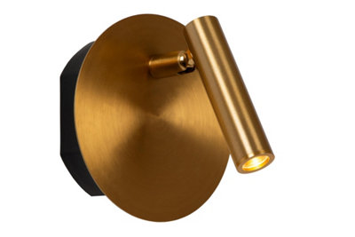Lucide JOLIJN - Rechargeable Bedside lamp - Battery - 10,2 cm - LED - 1x2W 3000K - Magnetic System - Matt Gold