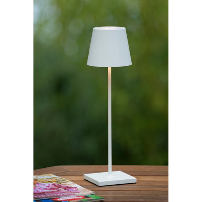 Lucide Justin Modern Table Lamp Outdoor 11cm - LED Dim. - 1x2,2W 3000K - IP54 - 3 StepDim - White