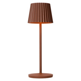 Lucide Justine Cottage Rechargeable Table lamp Outdoor - LED Dim. 2700K IP54 - wireless charging pad - Rust Brown