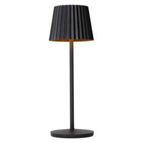 Lucide Justine Cottage Rechargeable Table lamp Outdoor - LED Dim. 2700K - IP54 - With wireless charging pad - Black