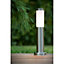 Lucide Kibo Modern Bollard Light Outdoor - 1xE27 - IP44 - Satin Chrome
