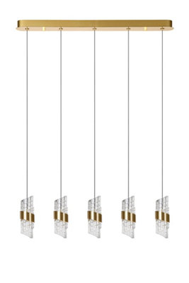 Lucide KLIGANDE - Pendant light - LED Dim. - 5x7,8W 2700K - Matt Gold / Brass