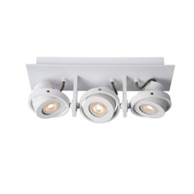 Lucide Landa Modern Ceiling Spotlight Bar - LED Dim to warm - GU10 - 3x5W 2200K/3000K - White