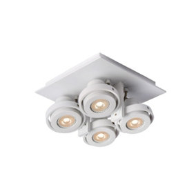 Lucide Landa Modern Ceiling Spotlight - LED Dim to warm - GU10 - 4x5W 2200K/3000K - White