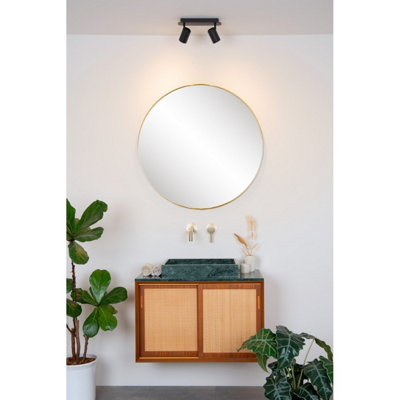 Lucide Lennert Modern Twin Ceiling Spotlight Bathroom - LED Dim. - GU10 - 2x5W 3000K - IP44 - Black