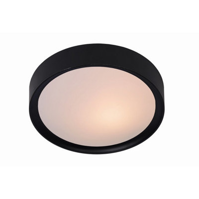 Lucide Lex Modern Flush Ceiling Light 33cm - 2xE27 - Black