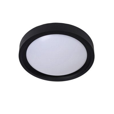 Lucide Lex Modern Flush Ceiling Light 33cm - 2xE27 - Black