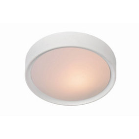 Lucide Lex Modern Flush Ceiling Light 33cm - 2xE27 - White