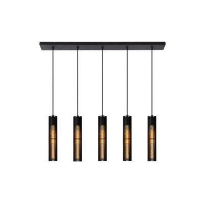 Lucide Lionel Modern Bar Pendant Light - 5xE27 - Black