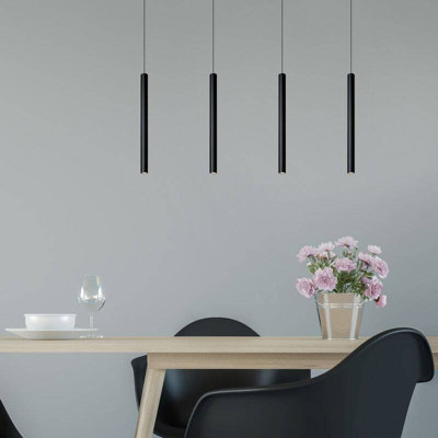 Lucide Lorenz 4 Light LED Bar Ceiling Pendant Black