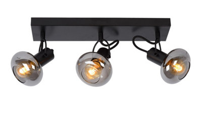 Lucide Madee Modern Ceiling Spotlight Bar - 3xE14 - Black