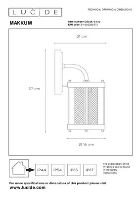 Lucide Makkum Cottage Wall Lantern Light Outdoor - 1xE27 - IP23