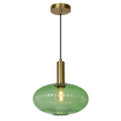 Lucide Maloto Retro Pendant Light 30cm - 1xE27 - Green