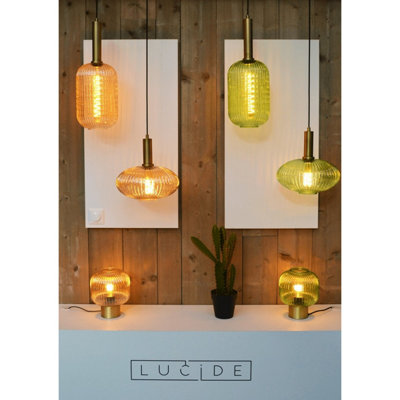 Lucide Maloto Retro Table Lamp 20cm - 1xE27 - Amber