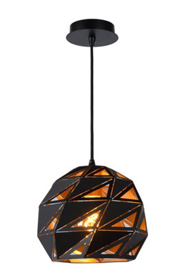 Lucide Malunga Modern Pendant Light 25cm - 1xE27 - Black