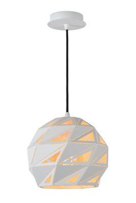 Lucide Malunga Modern Pendant Light 25cm - 1xE27 - White