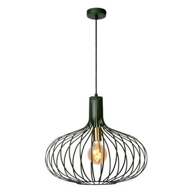 Lucide Manuela Vintage Pendant Light 50cm - 1xE27 - Green