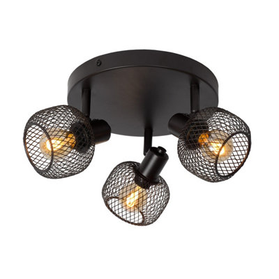 Lucide Maren Retro Ceiling Spotlight 37cm - 3xE14 - Black