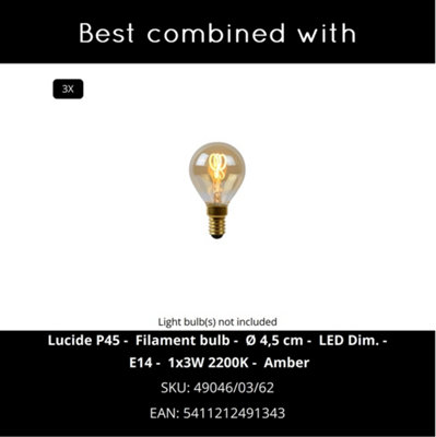 LUCIDE MAREN Deckenstrahler – 3x E14, Schwarz, Dreh- & Neigbar, Für LED Geeignet, 37 Cm