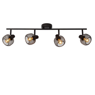 Lucide Maren Retro Ceiling Spotlight Bar - 4xE14 - Black