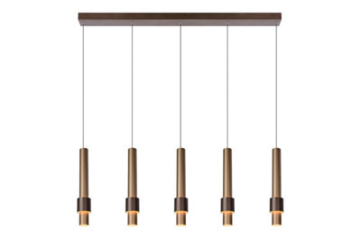 Lucide Margary Modern Pendant light - LED Dim. - 5x4,2W 2700K - Coffee