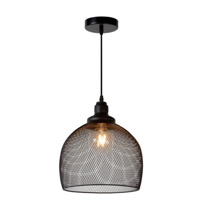 Lucide Mesh Vintage Pendant Light 28cm - 1xE27 - Black