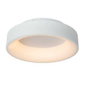 Lucide Mirage Modern Flush ceiling light 38cm - LED Dim. - 1x22W 2700K - White