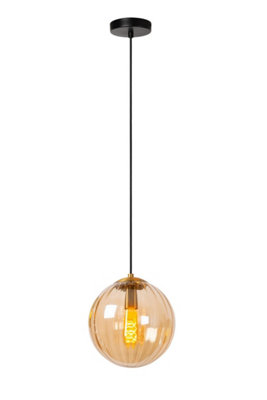 Lucide Monsaraz Retro Pendant light 25cm - 1xE27 - Amber