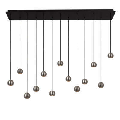 Lucide Montana LED Bar Ceiling Pendant Light with Remote Control Grey
