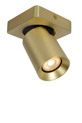 Lucide Nigel Modern Ceiling Spotlight - LED Dim to warm - GU10 - 1x5W 2200K/3000K - Matt Gold, Brass