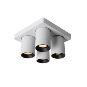 Lucide Nigel Modern Ceiling Spotlight - LED Dim to warm - GU10 - 4x5W 2200K/3000K - White