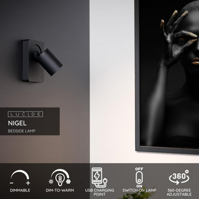 Lucide Nigel Modern Wall Spotlight - LED Dim. - GU10 - 1x5W 3000K ...