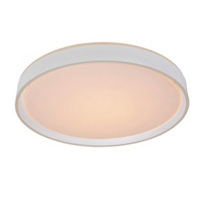 Lucide Nuria Modern Flush Ceiling Light 50cm - LED Dim. - 1x36W 2700K - 3 StepDim - White