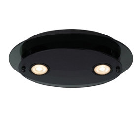 Lucide Okno Modern Flush Ceiling Light - 2xGU10 - Black