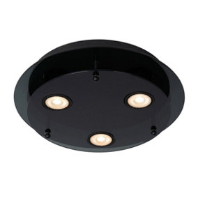 Lucide Okno Modern Flush Ceiling Light 30cm - 3xGU10 - Black