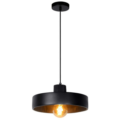 Lucide Ophelia Modern Pendant Light 35cm - 1xE27 - Black