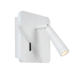 Lucide Oregon Modern Bedside Lamp - LED - 1x4W 3000K - With USB charging point - White