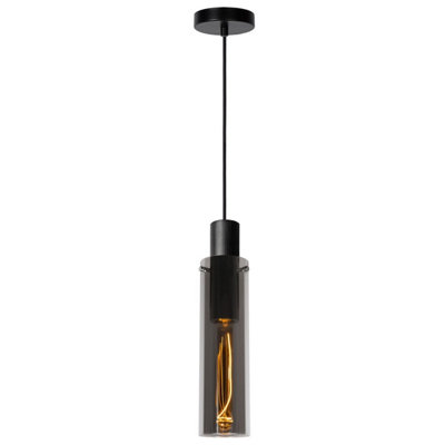 Lucide Orlando Modern Pendant Light 10cm - 1xE27 - Smoke Grey