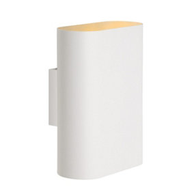 Lucide Ovalis Modern Up Down Wall Light - 2xE14 - White