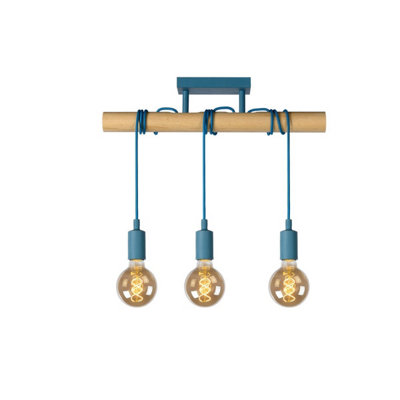 Lucide Pola Modern Flush Ceiling Light Children - 3xE27 - Blue