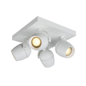 Lucide Preston Modern Ceiling Spotlight Bathroom - 4xGU10 - IP44 - White