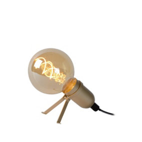 Lucide Pukki Modern Table Lamp - LED - E27 - 1x5W 2200K - Matt Gold, Brass