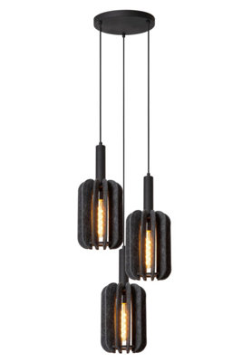 Lucide RAFAL - Pendant light - 50 cm - 3xE27 - Grey