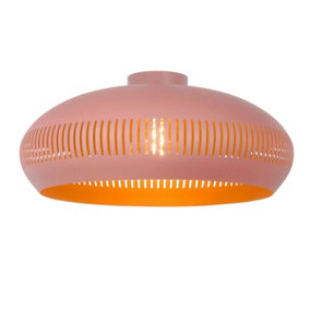 Lucide Rayco Vintage Flush Ceiling Light 45cm - 1xE27 - Pink
